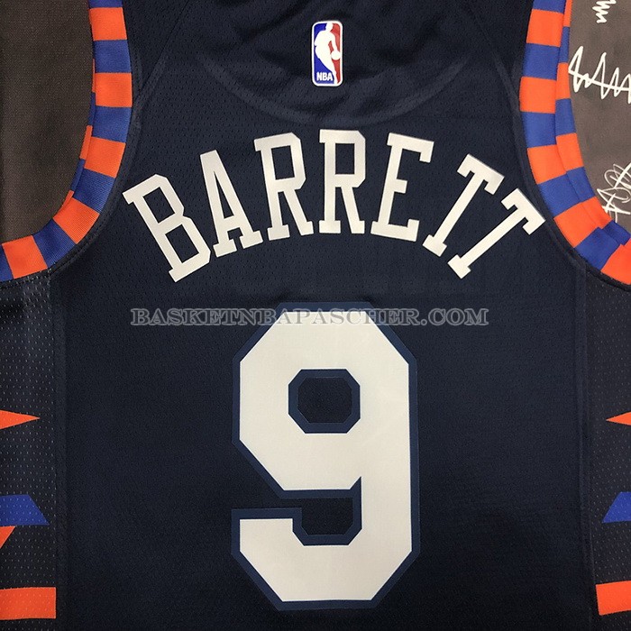 Maillot New York Knicks Rj Barrett NO 9 Ville Edition 2019-20 Bleu